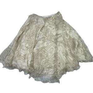 Barrie Pace 100% Silk Paisley Print Flared Midi Skirt Size 12